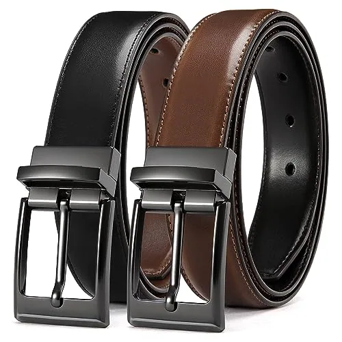 Leather Reversible Belt, 32 mm (Black, 36″ to 38″ waist)