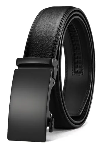 Leather Ratchet Belt, 35 mm (Black)