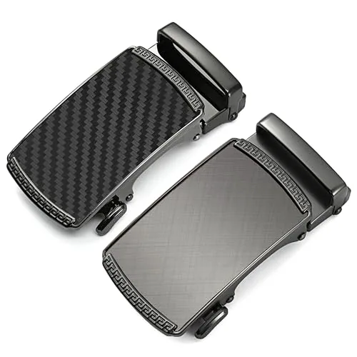 Ratchet Belt Strap, 40 mm (Black, silver buckle)